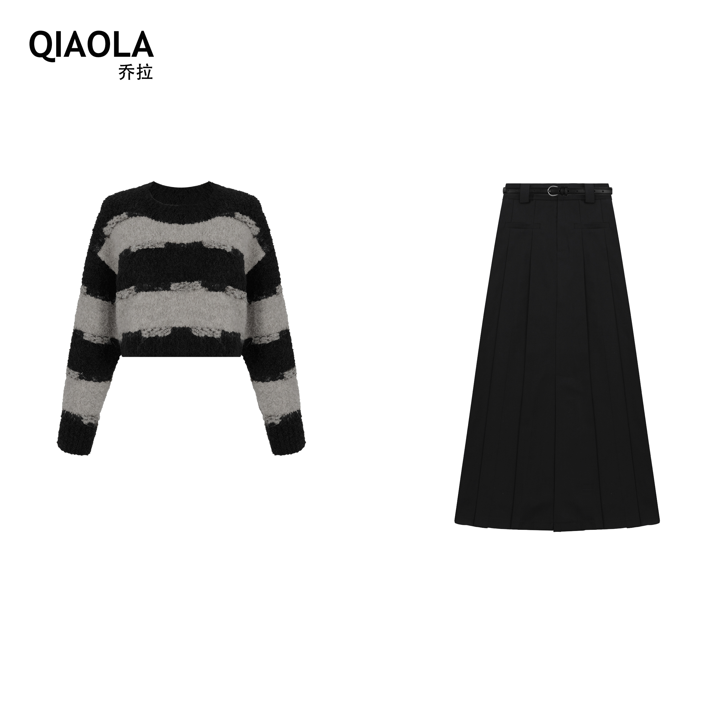 QIAOLA2023秋冬毛织轻奢套装