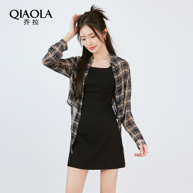乔拉【恋与心结】格子衬衫套装女图片