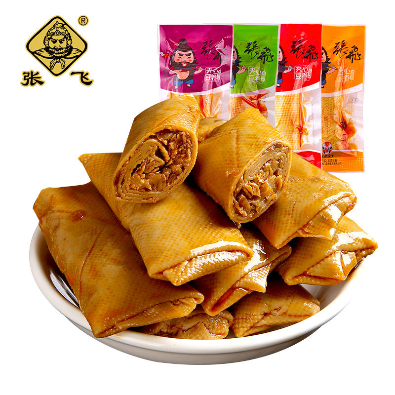 张飞豆干香菇夹心豆卷辣条豆皮小包装豆腐干四川特产麻辣休闲零食