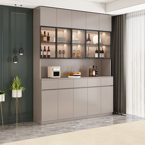 轻奢餐边柜一体靠墙收纳柜