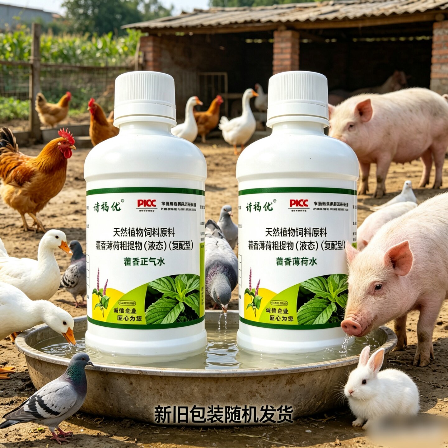 诗福优藿香薄荷水畜禽养殖藿香正气水清热解暑饲料添加剂褚福优