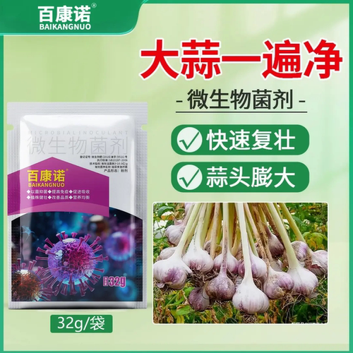 百康诺大蒜一遍净微生物菌剂快速复壮膨大蒜头改善品质提高免疫