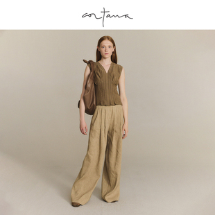 Cortana 小众设计感手提包通勤单肩包 女包皮质慵懒风腋下包