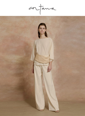 Cortana高腰弹力长裤隐形拉链设计优雅舒适Organica系列