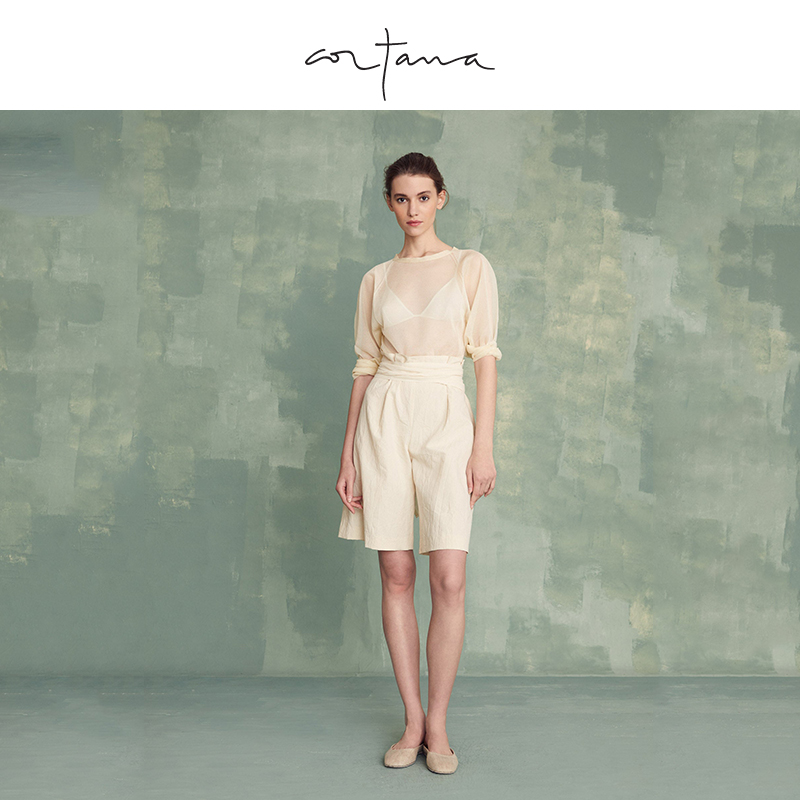 GILDA棉质、纸质和亚麻短裤