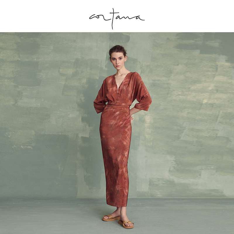 LISA印花丝绸连衣裙