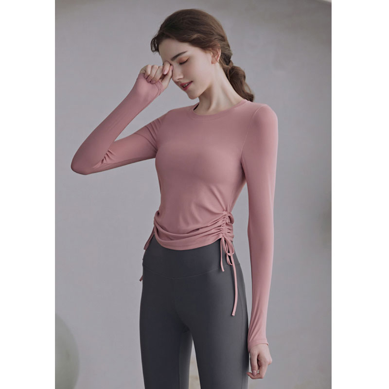 专业普拉提塑身训练瑜伽速干上衣秋冬装休闲运动晨跑透气健身衣女