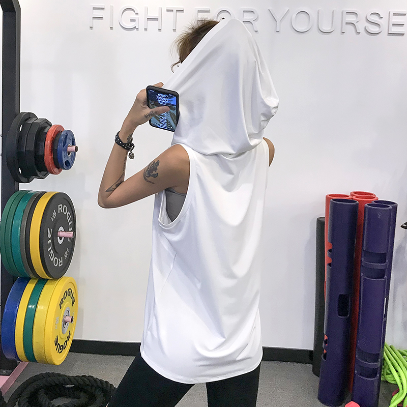 连帽运动背心女夏季薄款外穿宽松无袖罩衫瑜伽服跑步健身速干T恤,运动服/休闲服装,运动背心,淘宝优惠券,粉丝福利购,淘宝优惠卷