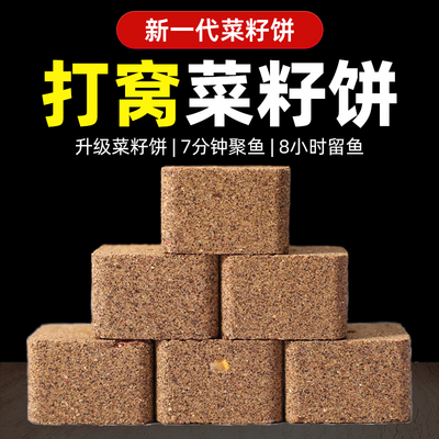 鱼在飞菜籽饼方块窝料酒槽发酵玉米专用打底窝料鱼饵专攻钓鱼油饼