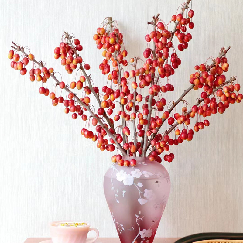 海棠果鲜花鲜切果子花束花期长办公室内水培瓶插花云南昆明直发