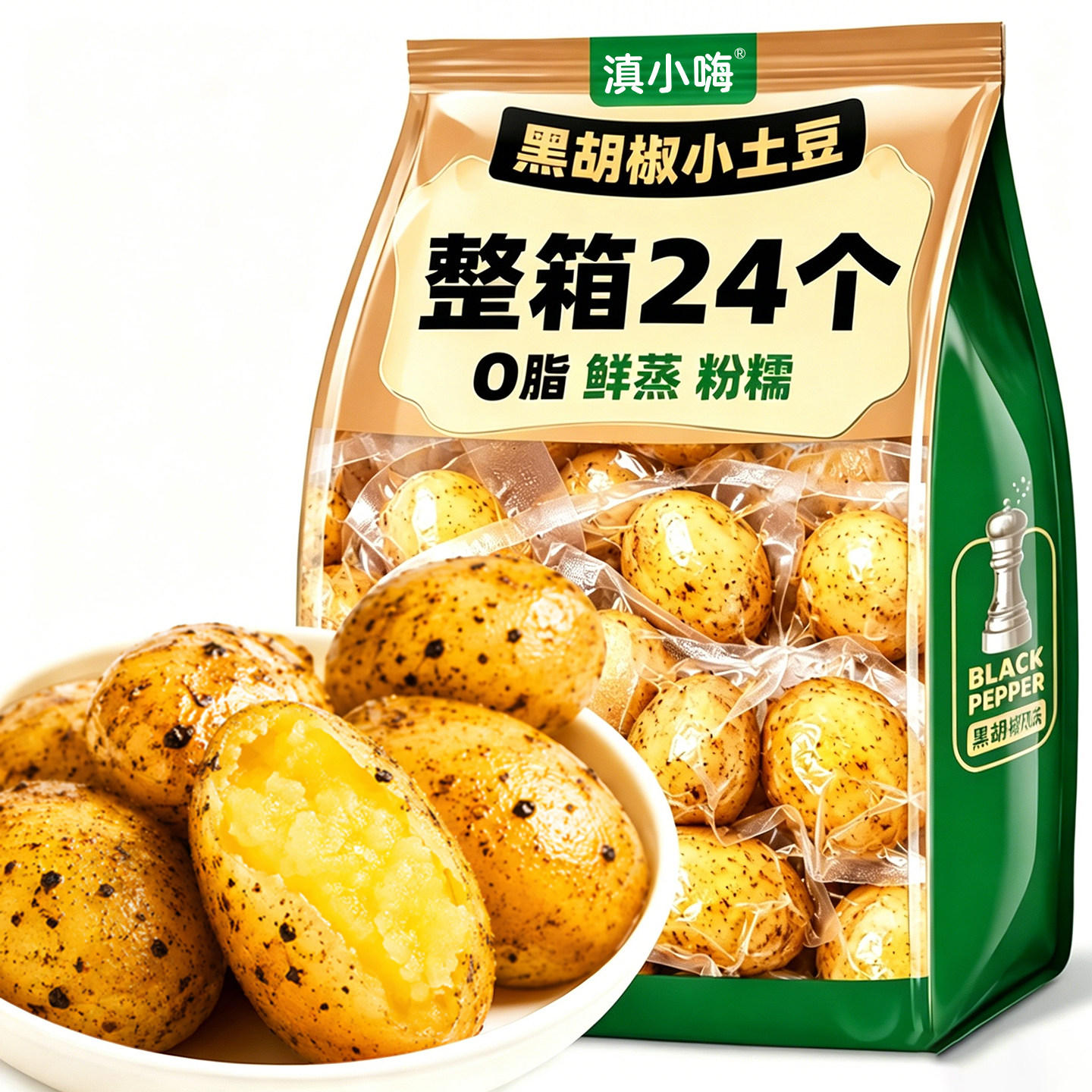 滇小嗨鲜蒸孜然即食小土豆粉糯0脂土豆洋芋蔬菜干轻食代餐小零食