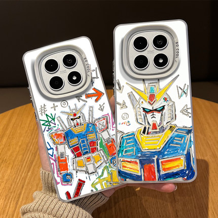 手绘高达手机壳适用红米note15pro漫画14男生13小众turbo4高级感12动漫11tpro新款3涂鸦10机械9外壳redmi十+