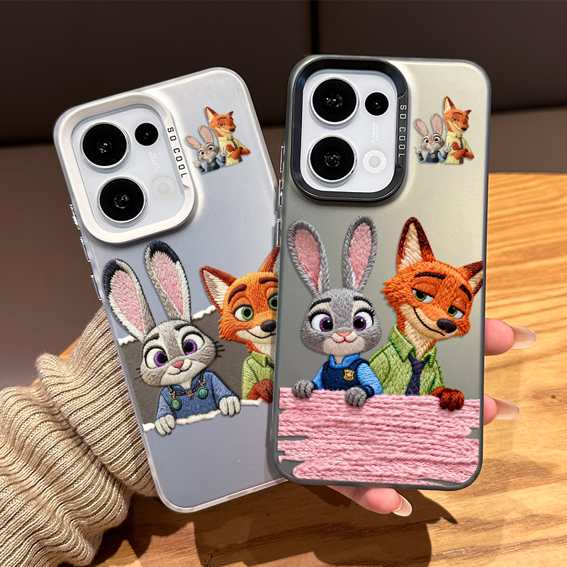 毛绒尼克朱迪手机壳适用OPPO系列