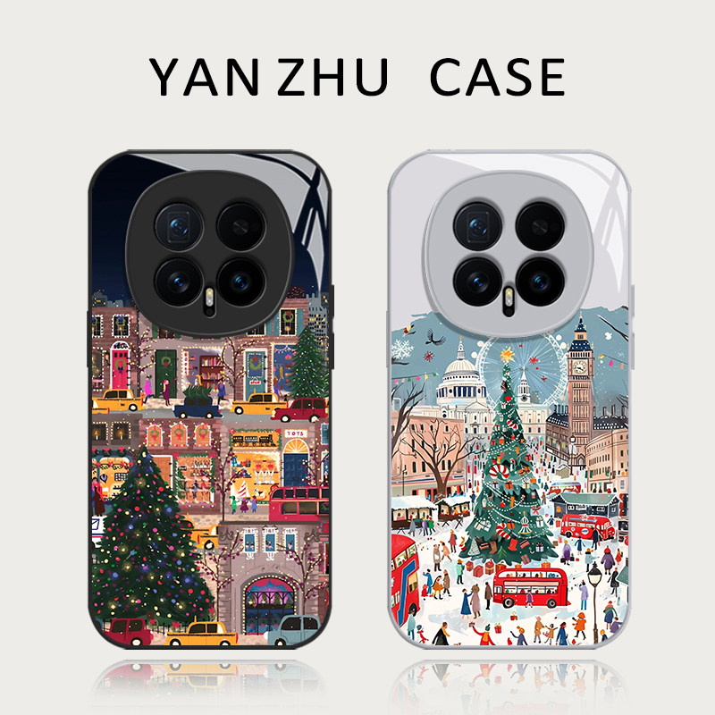 圣诞街景手机壳适用荣耀系列