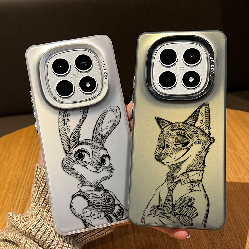 情侣疯狂动物城手机壳适用红米