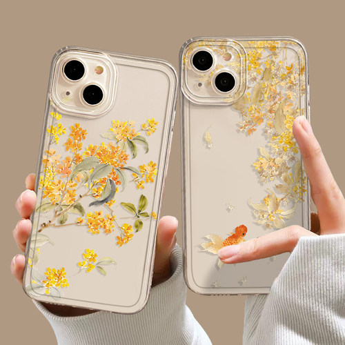 桂花金鱼手机壳适用苹果系列