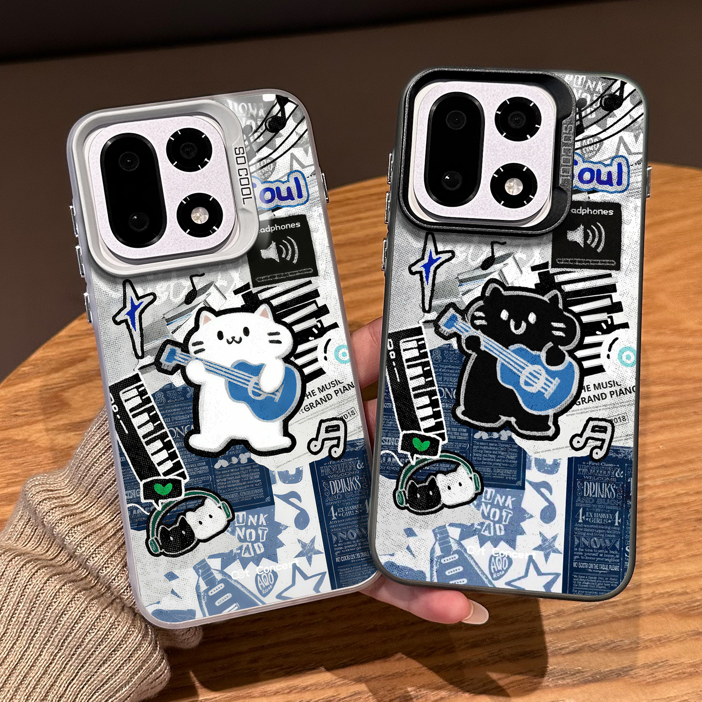 摇滚猫咪手机壳适用一加系列