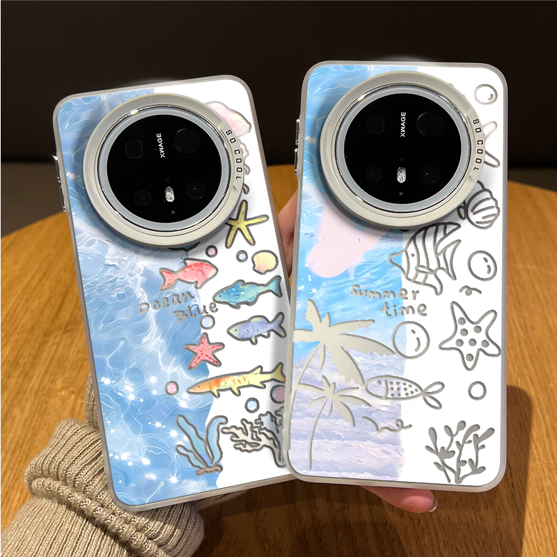 海洋鱼群手机壳适用华为mate80promax夏天mate70air小清新60pro超好看50创意40e新款30十+por小众高级感男女
