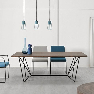 设计师工作台实木工业风会议办公桌家具 loft简约大型长条餐桌个性