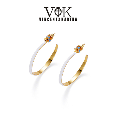 vk饰品【无尽夏】小众设计绣球花卉极简大C耳环高级浪漫花朵耳饰