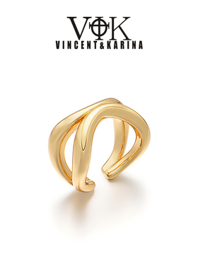 vk戒指 简约欧美小众设计活口戒指新款百搭高级感时尚素圈手饰