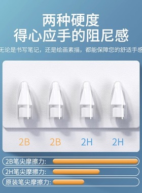 双改造笔尖2H笔尖苹果通用替换笔头静音抗滑改造ipencil2B笔尖阻