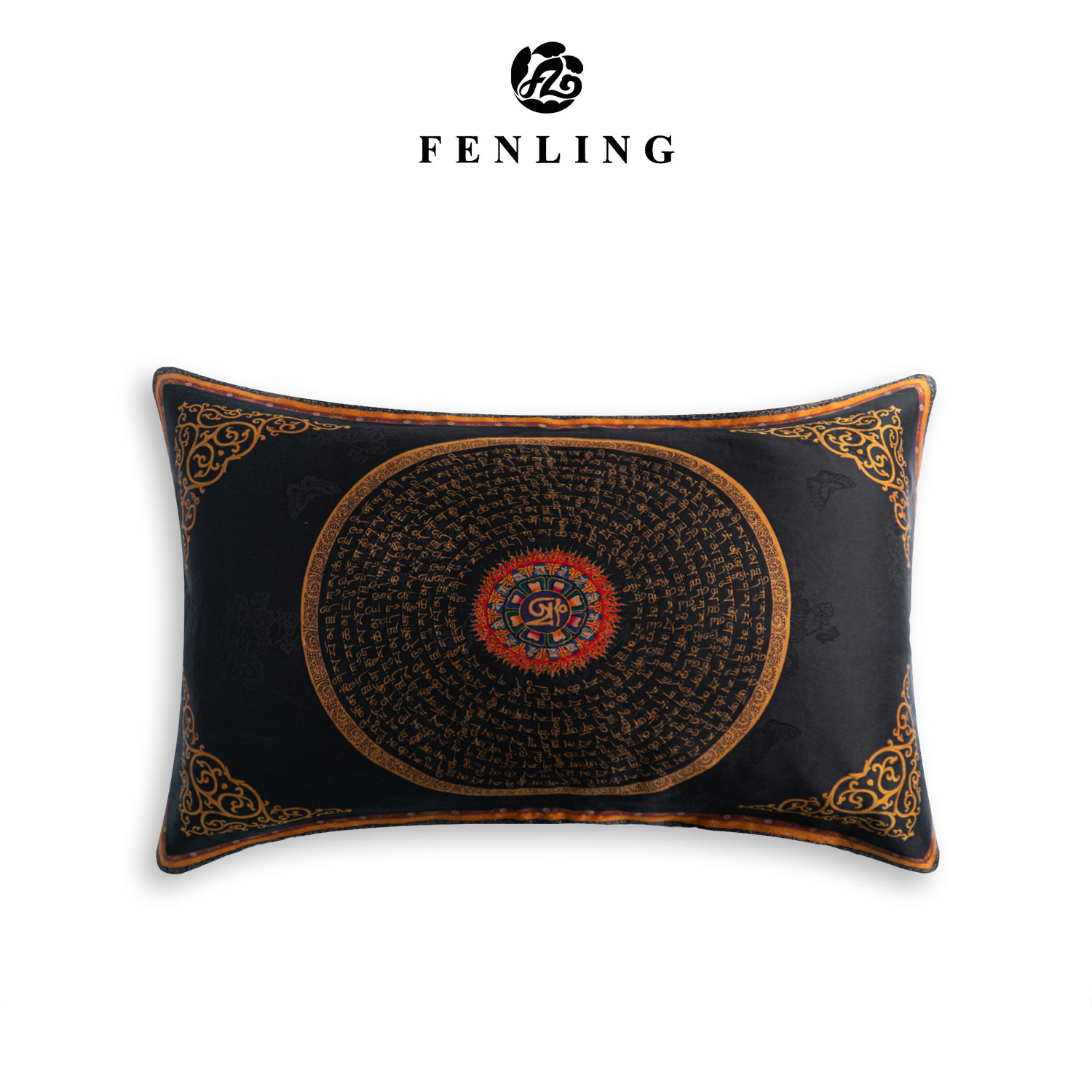 黑金·唐卡-新中式桑蚕丝香云纱46*70cm提花单面枕套C01-26-T609,床上用品,枕套,淘宝优惠券,粉丝福利购,淘宝优惠卷