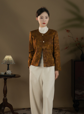 芬领-缙云-2025秋季新品国风桑蚕丝丝毛长袖外套WT353-WT356