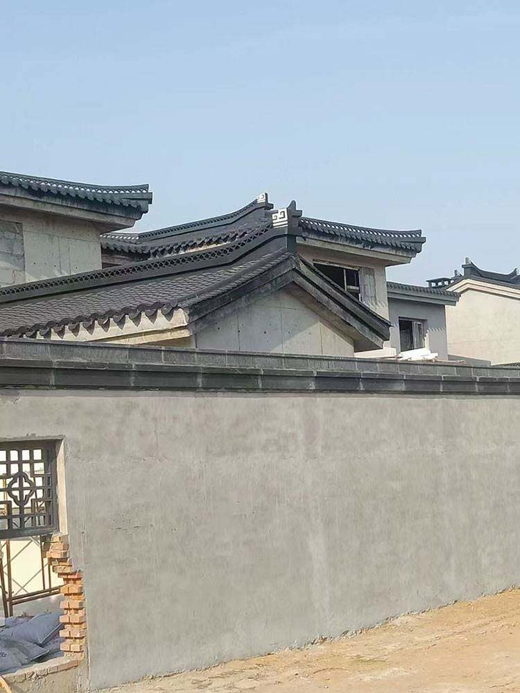仿古中式徽派建筑构件回纹头甘蔗脊流水脊屋顶抛坊沿线 围墙压顶