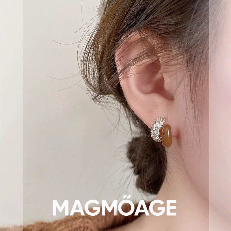 法国MAGMOAGE双C圈气质耳钉