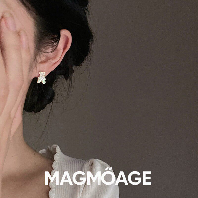 法国设计师MAGMOAGE可爱小熊耳环