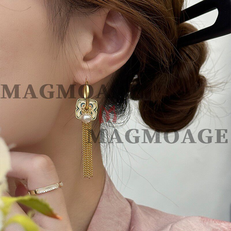 MAGMOAGE「新中式」珍珠耳环女