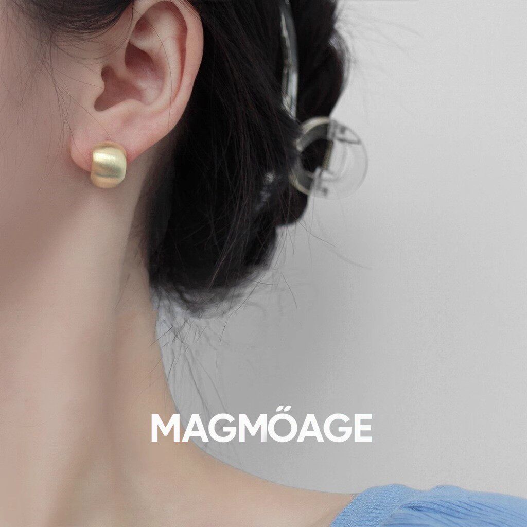MAGMOAGE轻奢首饰磨砂拉丝耳环