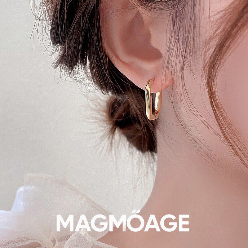 法国设计师MAGMOAGE金色几何耳环