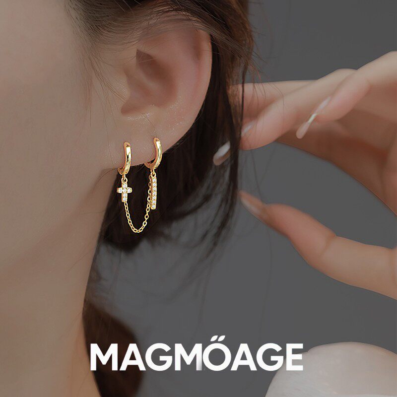 法国设计师MAGMOAGE十字架耳环