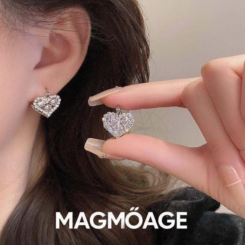 法国【设计师】MAGMOAGE轻奢首饰 双面爱心耳扣新款气质高级耳环