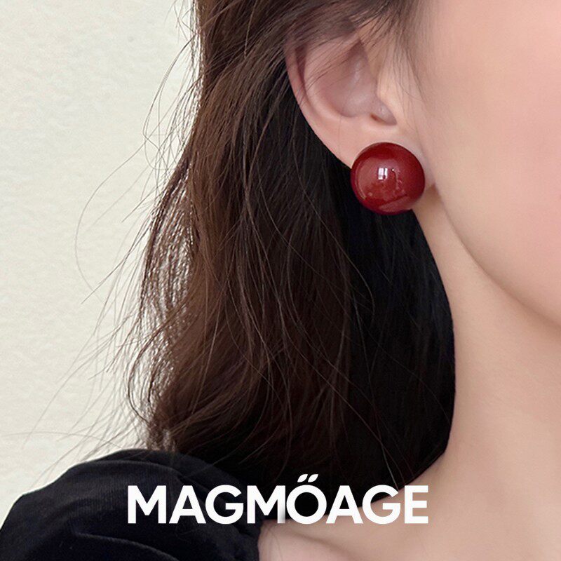 法国设计师MAGMOAGE安可拉红耳环