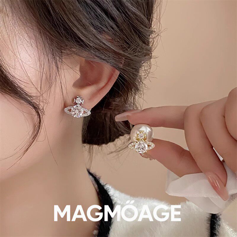 MAGMOAGE星球珍珠法式耳钉