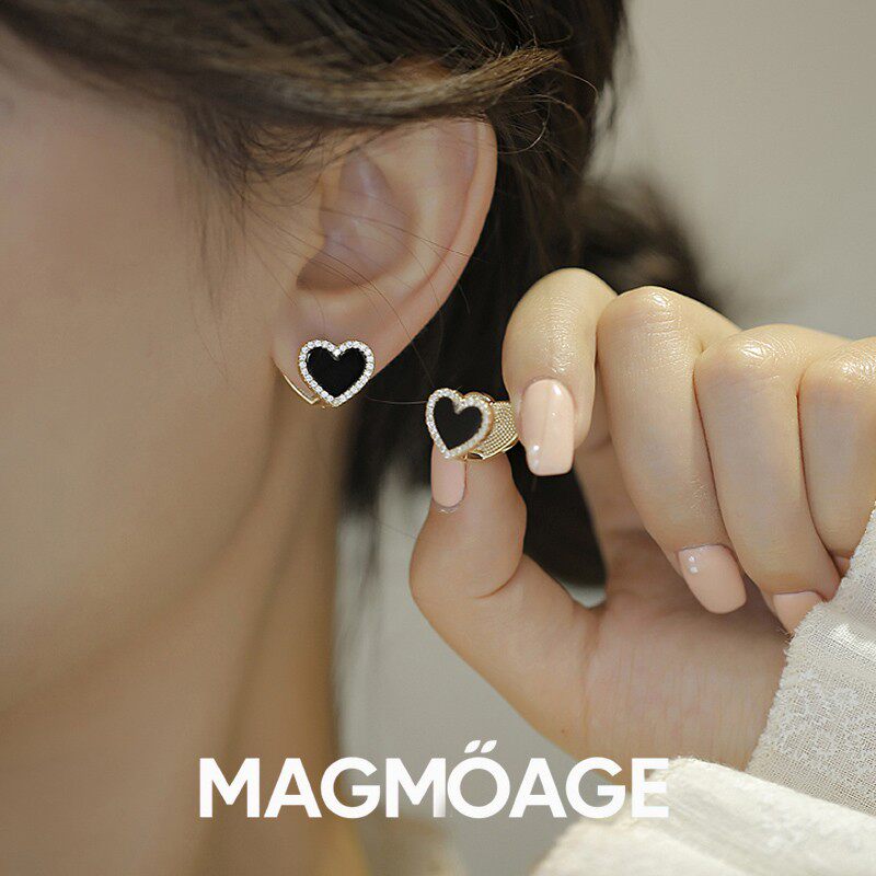 法国【设计师】MAGMOAGE双色爱心耳环?小众设计高级感轻奢耳扣女