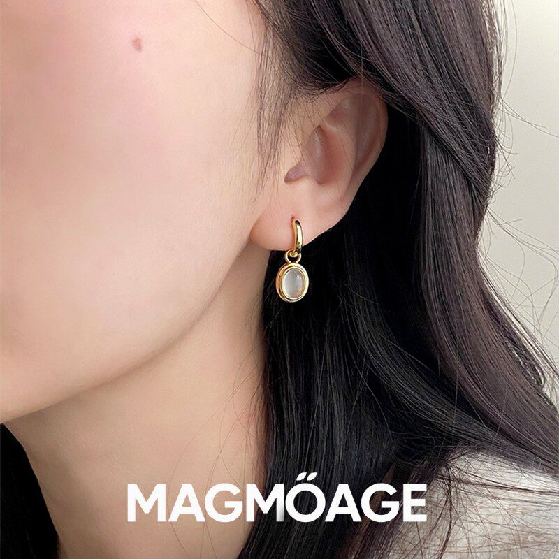 MAGMOAGE白玛瑙耳环轻奢高级气质