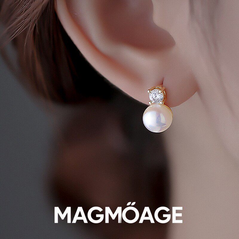 MAGMOAGE正圆珍珠耳钉
