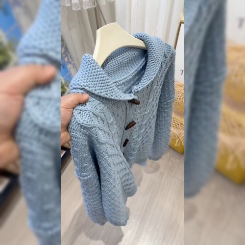 设计感炸街翻领毛衣外套女