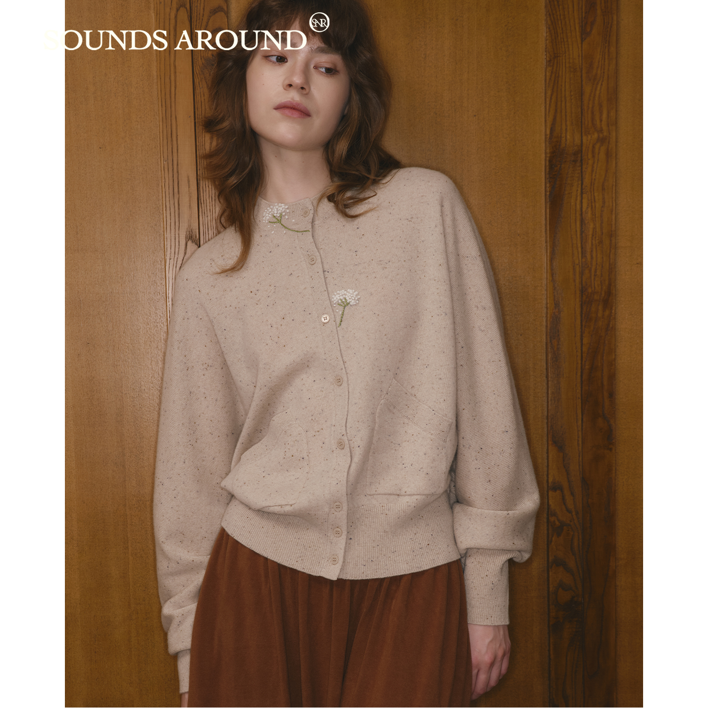 大地花圃:手钩刺绣星光点纱肌理感羊毛开衫SOUNDSAROUND