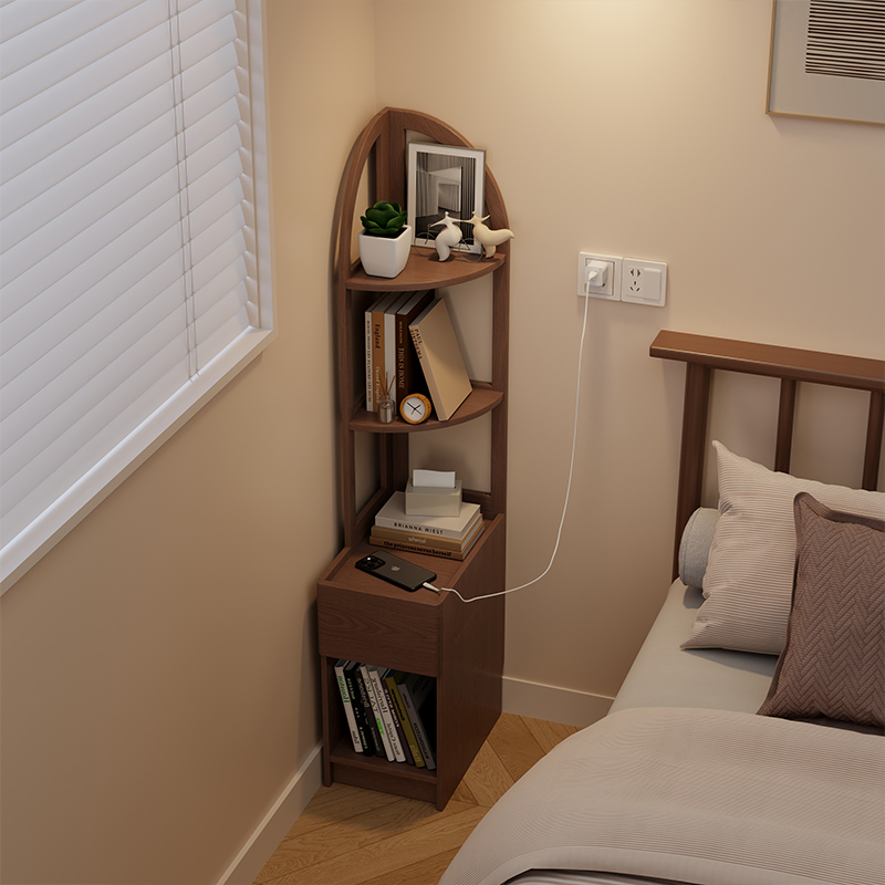 床头柜书架一体置物架子家用卧室床边超窄25cm夹缝柜30小型收纳柜