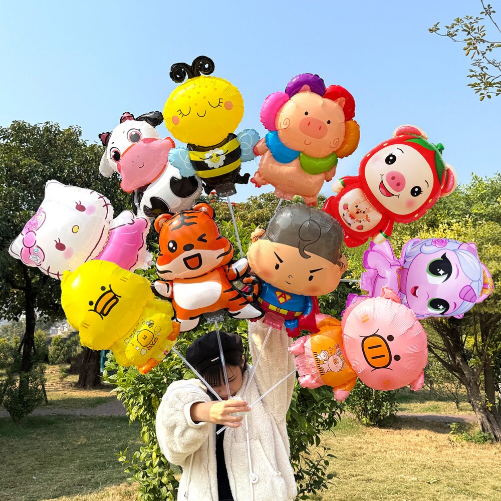 新款卡通动物铝膜气球