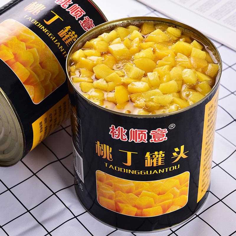 黄桃罐头商用大罐3公斤大桶装黄桃丁3kg水果罐头烘培餐饮酒店