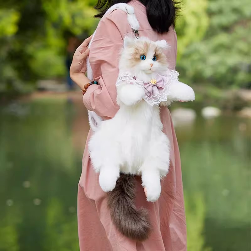 布偶猫仿真猫咪双肩背包玩偶送朋友女友儿童高端毛绒玩具生日礼物