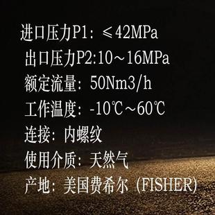 3CNG高压调压器 费希尔一级调压阀天然气高压阀1301F