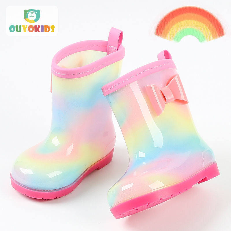 欧育儿童雨鞋女童时尚卡通雨靴小孩水鞋中小童宝宝雨鞋B1771粉色高性价比高么？