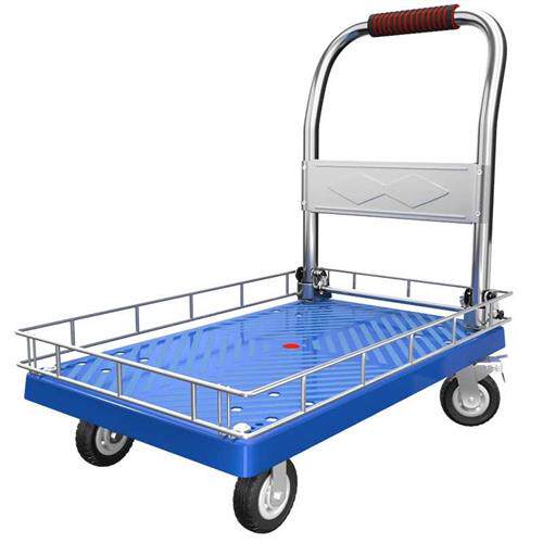 平板车搬运车家用手推车带围栏围挡取快递拖车便携折叠小推车拉货